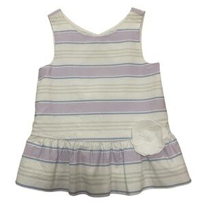 JANIE AND JACK Lavender/White Stripe Top Size 6